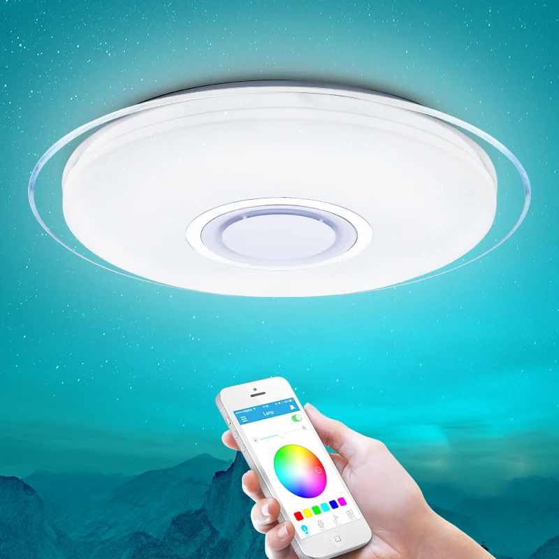 Современный Интеллектуальный светодиодный потолочный светильник RGB с