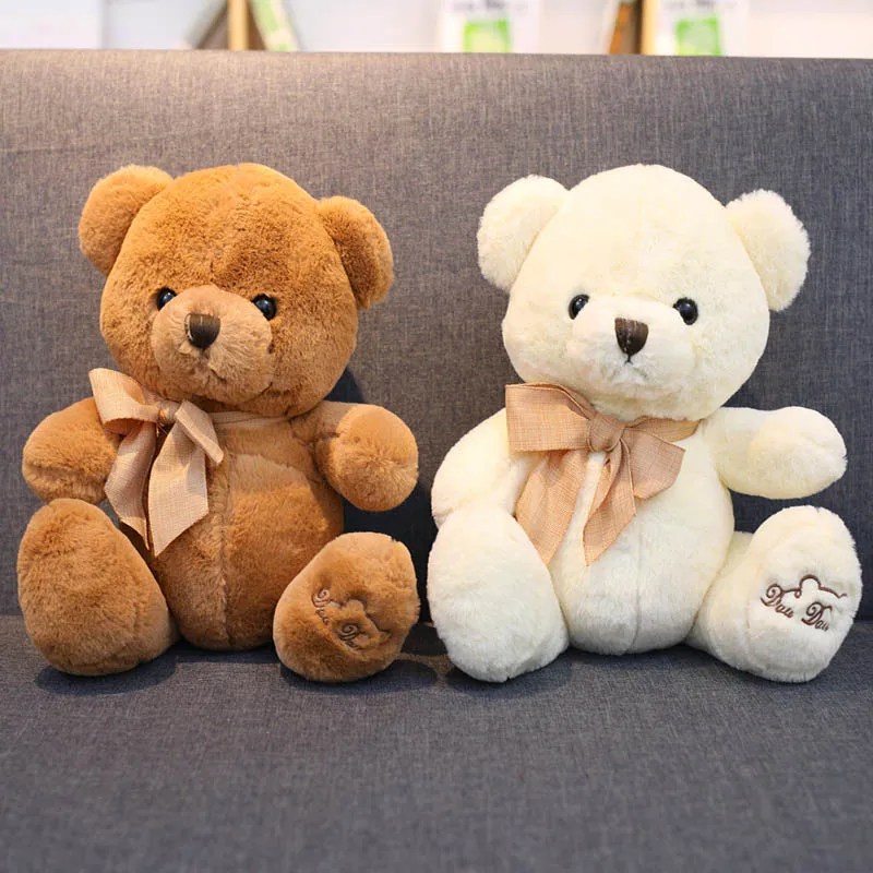 1pc 20/25/32/40cm 2 Patterns Plush Teddy Bear toys Stuffed bear doll