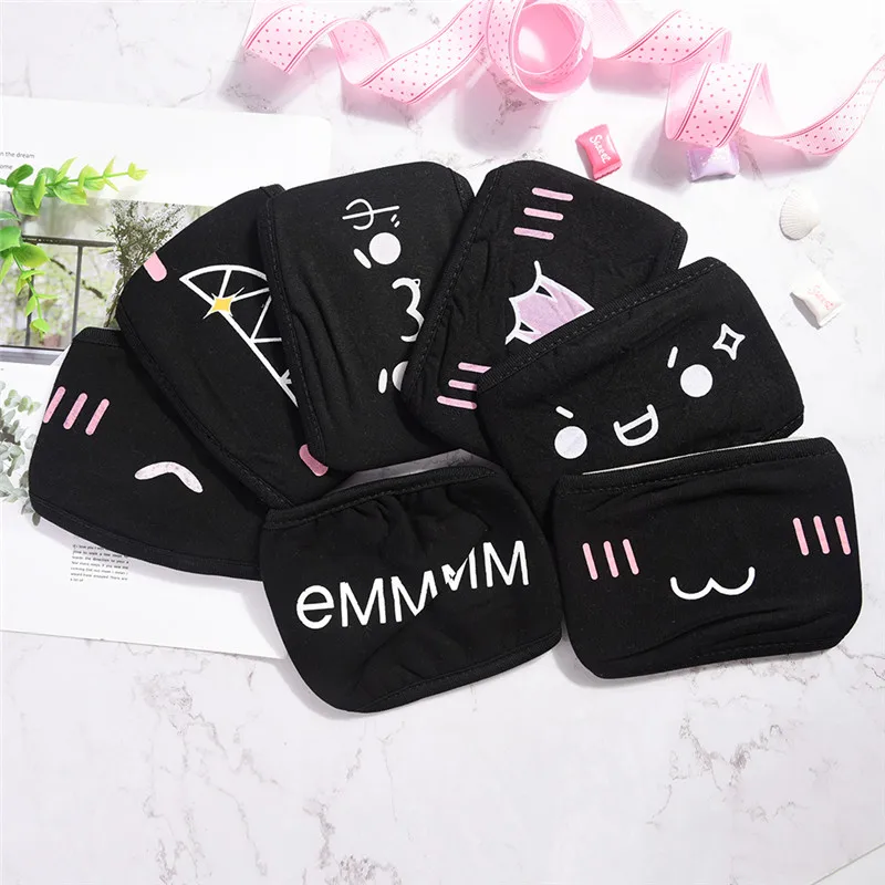 2 стиля Kawaii маска для рта Kpop хлопковая губ милый аниме мультфильм рот маффли лица