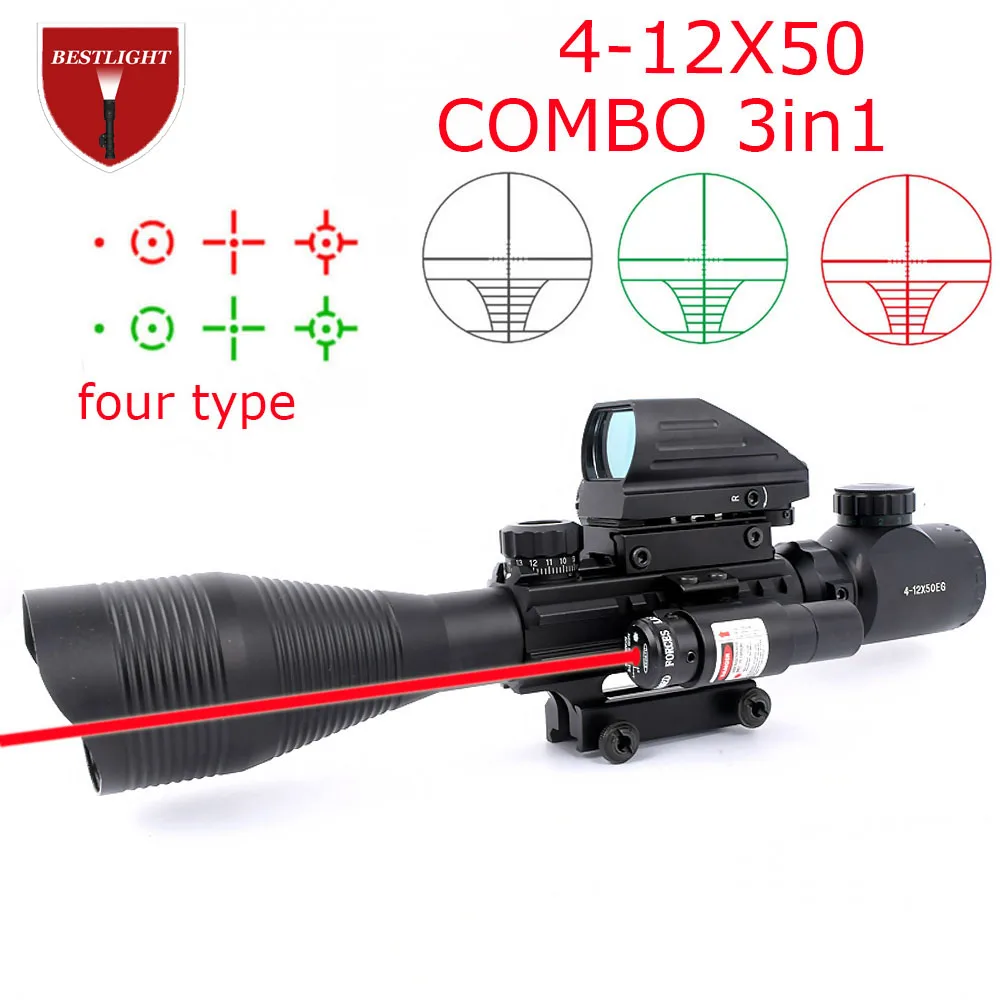 4 12X50 Illuminated Rangefinder Reticle Rifle Scope Holographic 4