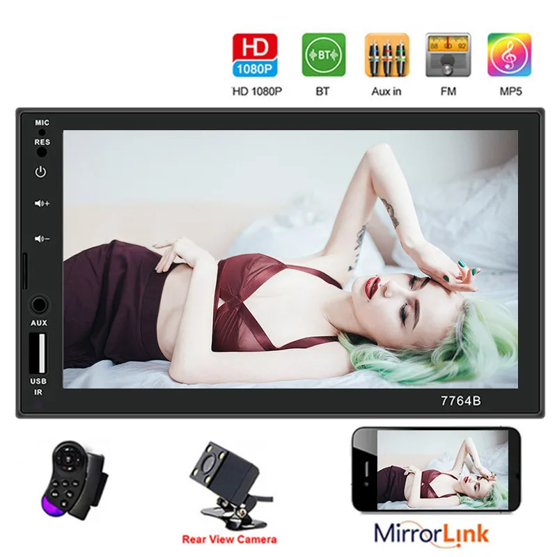 

2din Car Radio 7 Inch Touch Mirrorlink Android Player MP5 Autoradio Bluetooth Rear View Camera Hands Free AUX FM