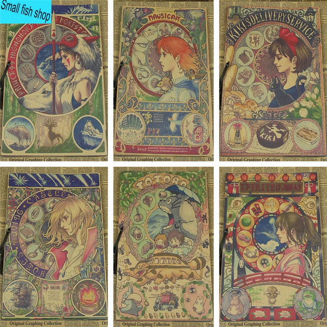 Us 148 13 Offjapoński Anime Hayao Miyazaki Wyposażenia Domu Dekoracji Pakowy Movie Movie Poster Plakat Rysunek Rdzenia Naklejki ścienne W Japoński