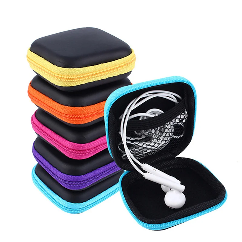 

GOONBQ 1 pc Square Earphone Wire Storage Box Electric Wire Orgainzor Case Container Coin Headphone Sundries Protective Box