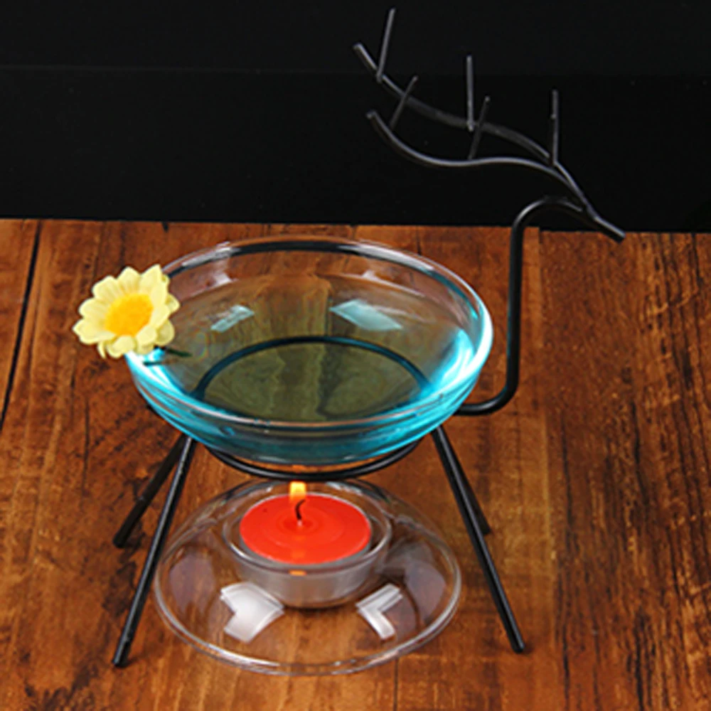 Black White Deer Iron Frame Incense Burner Candlestick Fragrance oil