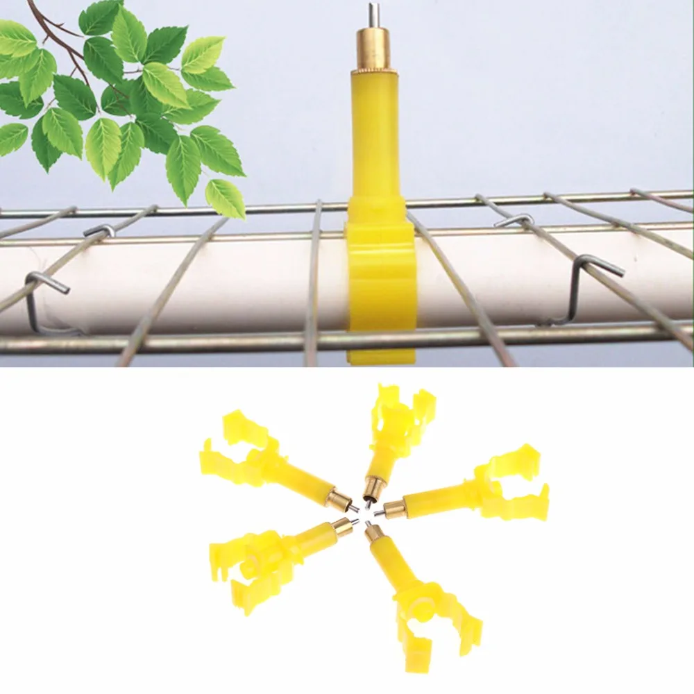 

5Pcs 360 degree Poultry Chicken Rabbit Automatic Water Drinking Screw In Type Drinker Nipples Feeder Farm Animal Feeding Kit