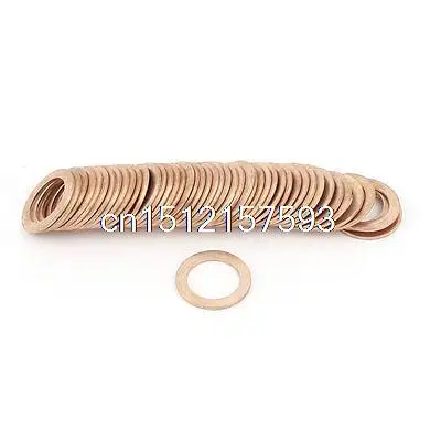 

50Pcs 11mm Inner Diameter Copper Crush Washer Flat Ring Seal Gasket