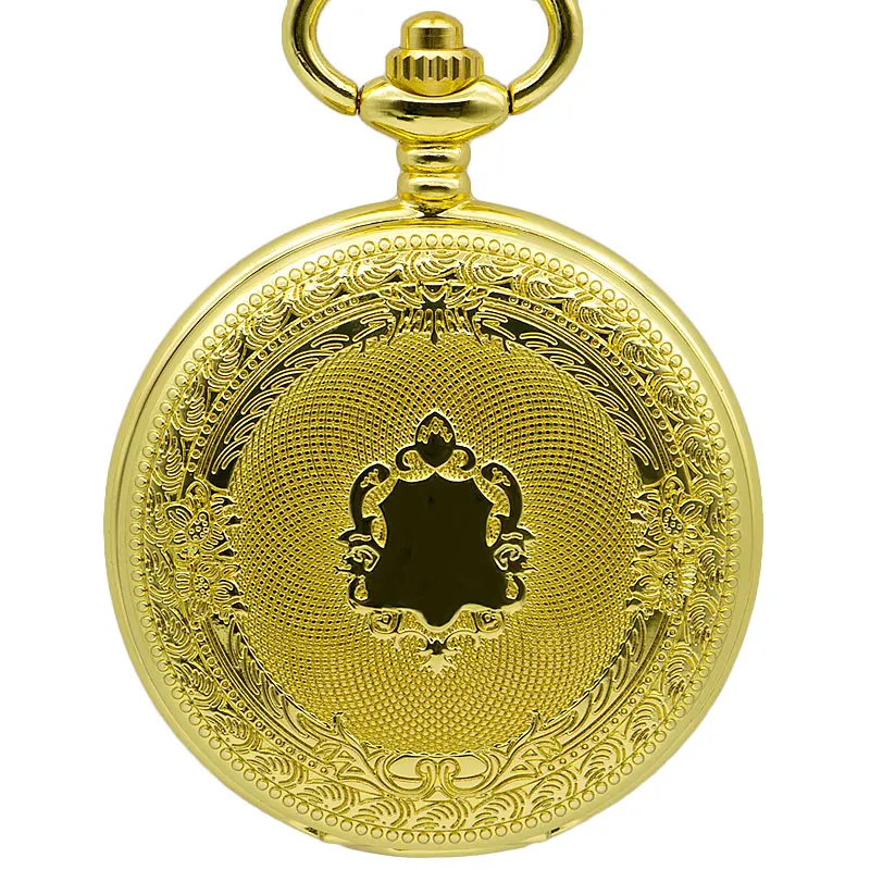 Роскошный подарок золотые мужские карманные часы Винтаж ожерелье кулон часы Механические антикварные Fob часы римские цифры карманные часы