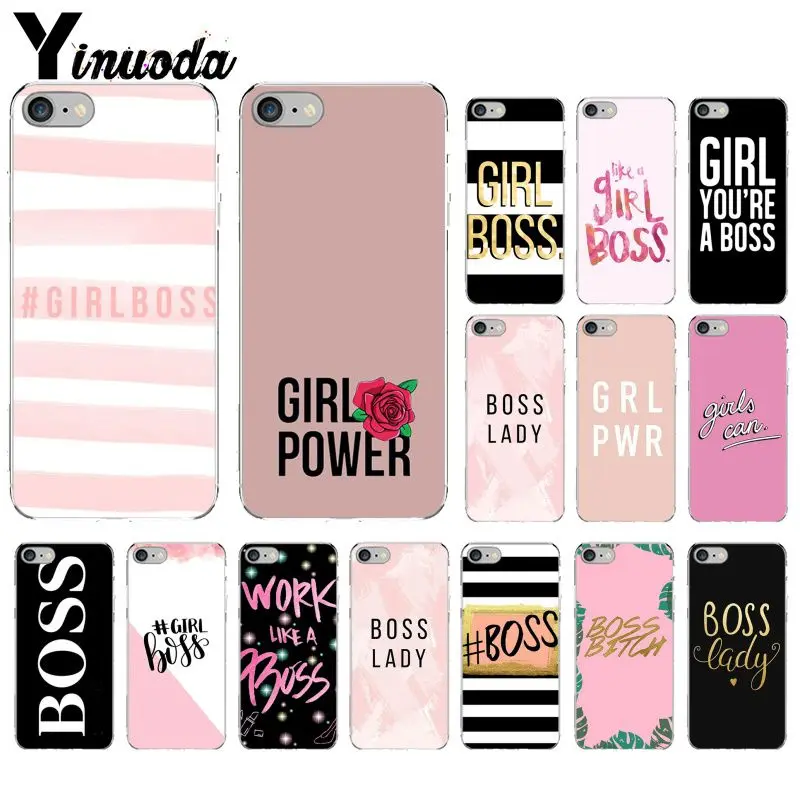 

Yinuoda Boss lady Girl power DIY Luxury High-end Protector Case for Apple iPhone 8 7 6 6S Plus X XS MAX 5 5S SE XR Cover