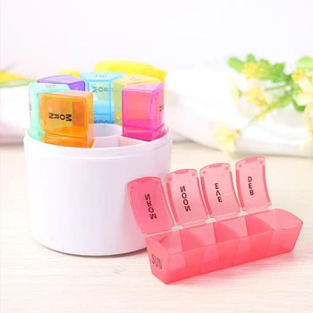 

7 Day Style Pill Medicine Kit Tablet Pillbox Dispenser Organizer Case Pill Box Multicolor Container Daily Pills Holder Case