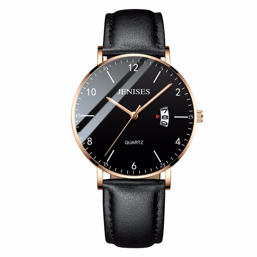 2018 Fashion Luxury Simple Business Watch Man Ultra font b Slim b font Case Waterproof Quartz