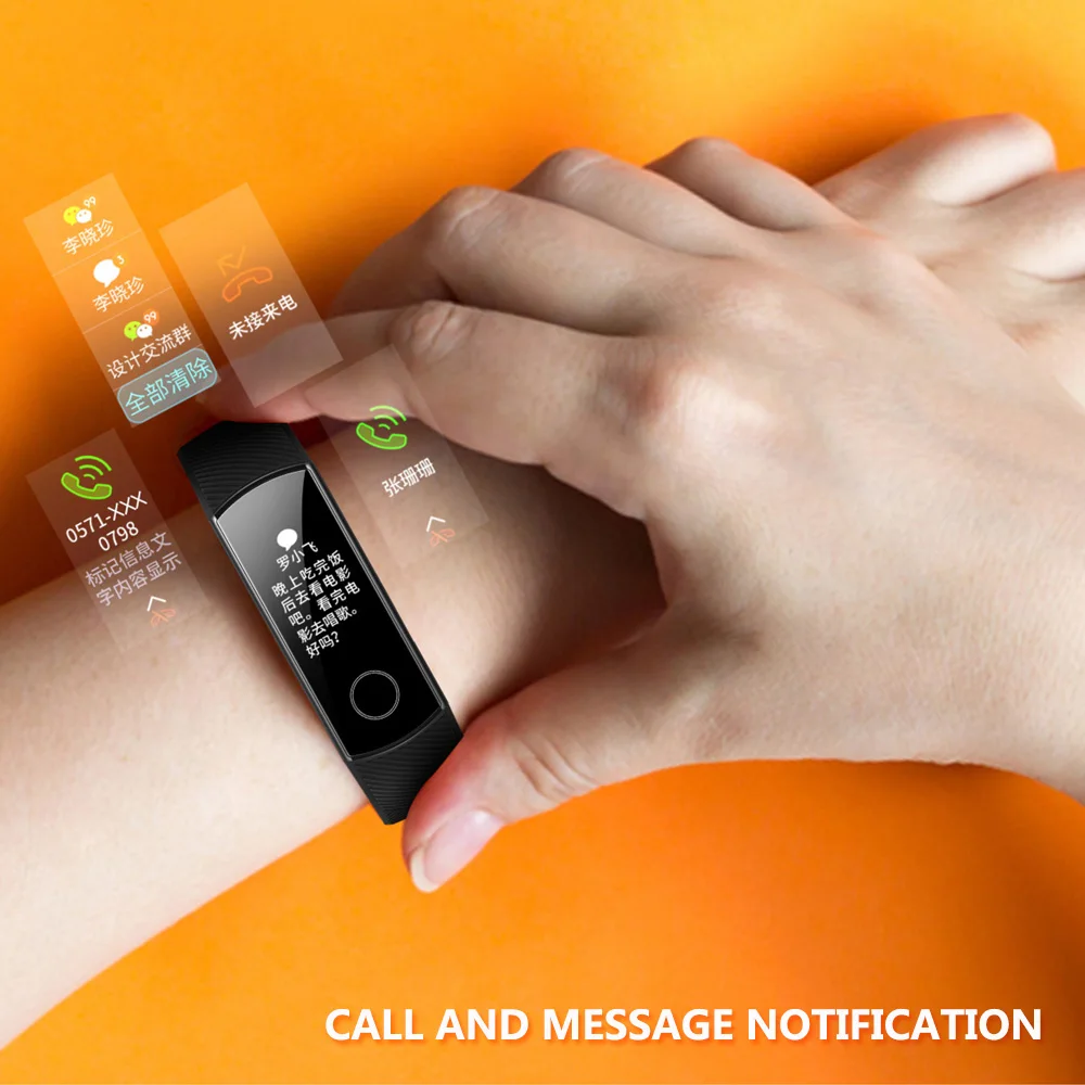 Новый смарт браслет Huawei Honor Band 4 цветной сенсорный Amoled дисплей 0 95 дюйма пульсометр