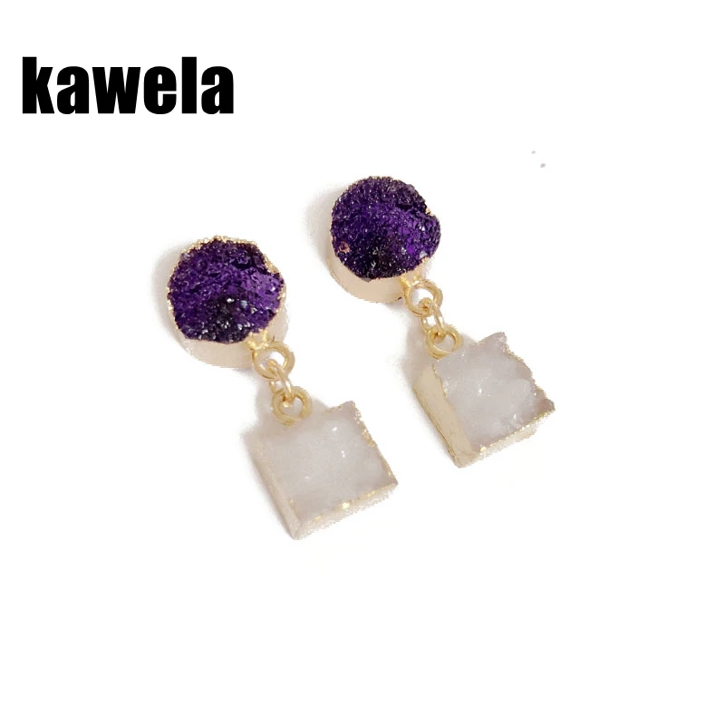 

Free Shipping New Mixed Color Ore Imitation Fashion Earring Stud