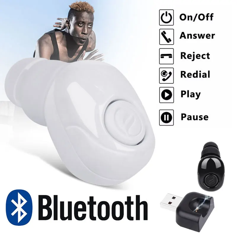 Наушники Bluetooth V4.2 наушники беспроводные наушники 2,4 ГГц смартфон мини шумоподавление в ухо для iPhone