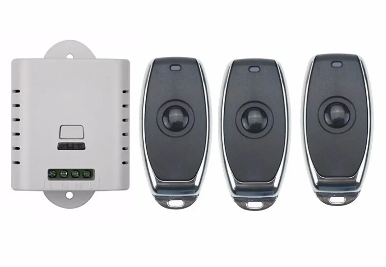 

2016 new AC 85v 110v 120v 220v wireless remote control switch with manual button 1 receiver +3 transmitter selflock