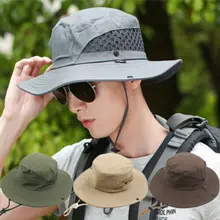 Мужская дышащая солнцезащитная Кепка унисекс, широкая шляпа для рыбалки