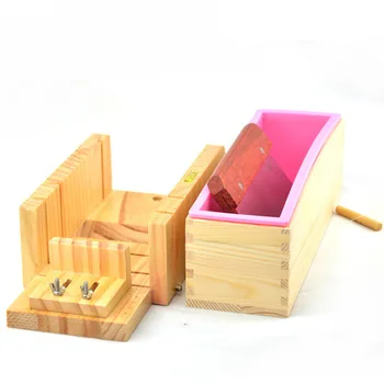 

Nicole Silicone Mold Soap Making Tool Set-3 Adjustable Wooden Loaf Cutter Box 3 Pieces Stainless Steel Blades for DIY Handmade