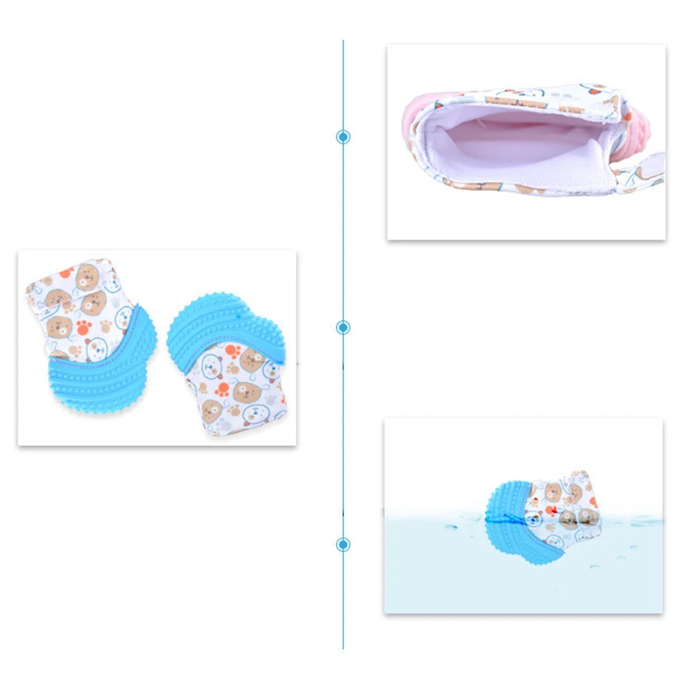 Детский тренировочный Прорезыватель для безопасности, перчатки для младенцев, силиконовые молярные игрушки для детей, жевательные изделия для детей 3-18 месяцев