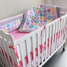 7 шт. вышивка детские кроватки Постельное белье детская кроватка cot Постельное белье cunas, включают(4 бамперы+ одеяло+ кровать+ крышка юбка