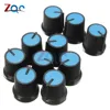 10PCS Black Knob Blue Face Plastic for Rotary Taper Potentiometer Cap hat Hole 6mm ► Photo 2/6