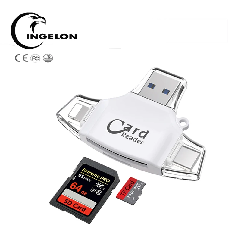 Кардридер Ingelon Micro Sd адаптер для карт памяти MMC телефонов iPhone 8 7 PLUS 5 6 6S Samsung LG Android
