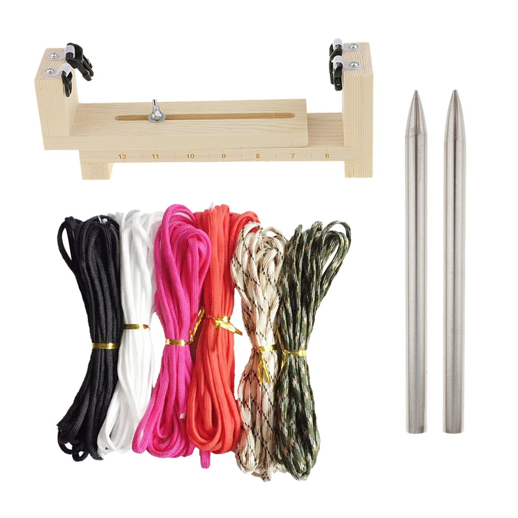 1 Set DIY Jig Paracord Bracelet Maker Weaving Tool Parachute Cord Needles Buckles Kit