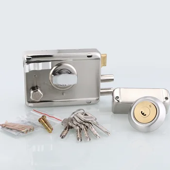 

1set! Professional exterior door lock Security Anti-theft Lock Multiple Insurance Wood Gate Lock For Furniture Hardware