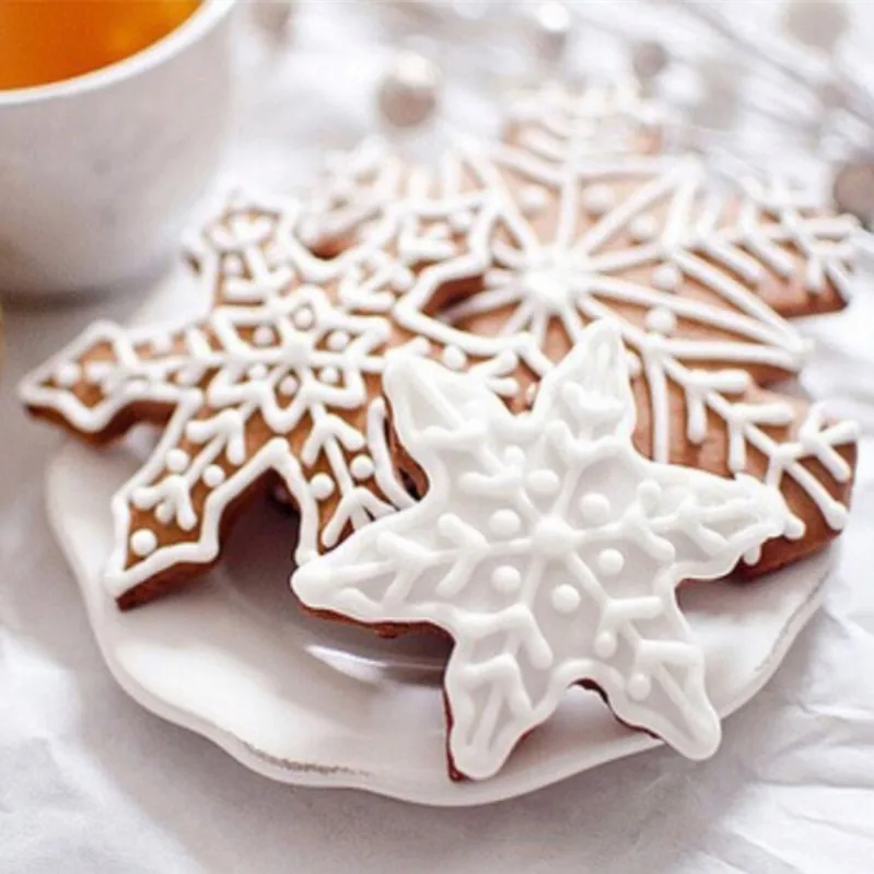 5 Pcs/Set Snowflake Stainless Steel Cookie Cutters Cake Baking Mould Bakery Tools Kitchen Cooking CA220