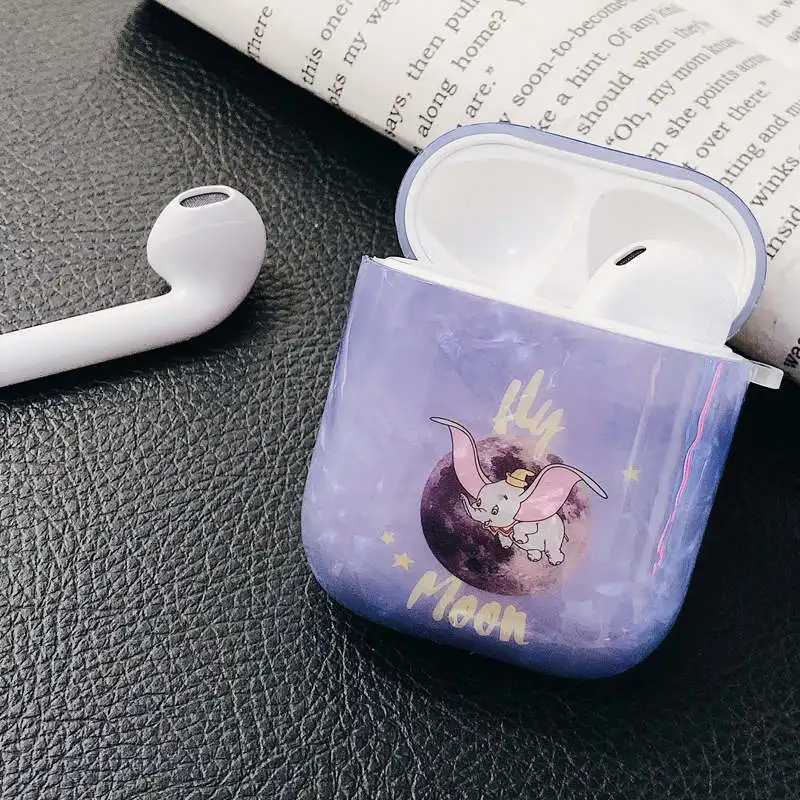 Мультфильм Луна слон Дамбо корпус шаблон чехол для Apple iPhone наушники Airpods 1/2 Крышка Bluetooth беспроводные наушники коробка сумки