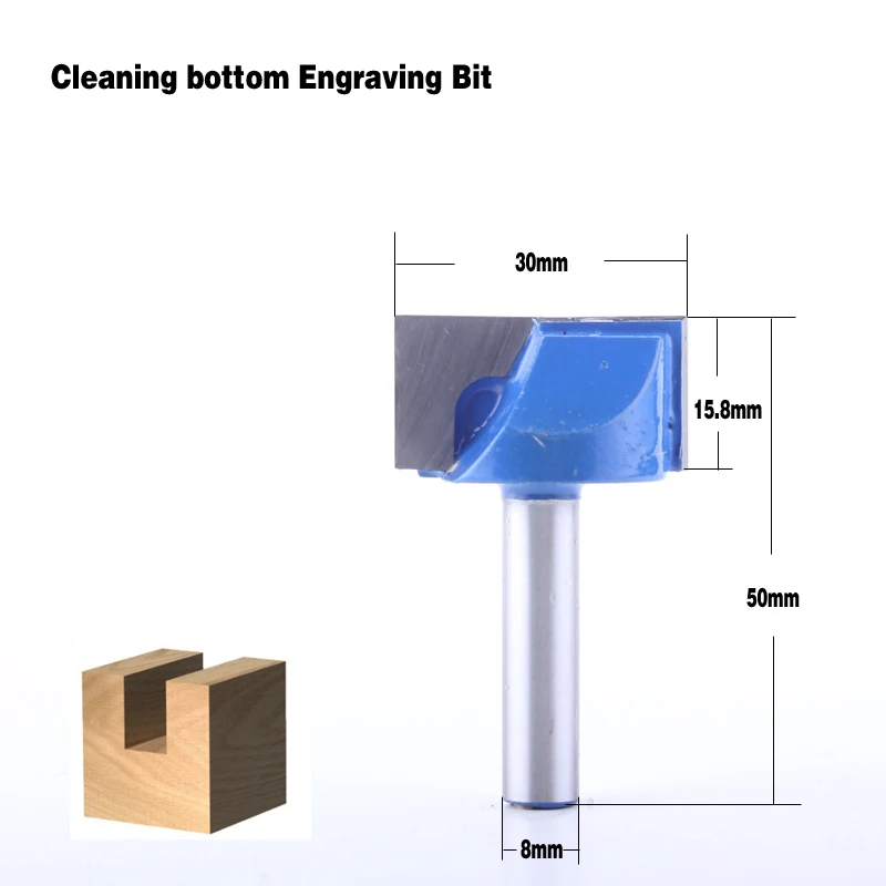 CHWJW 1 шт. 8 мм очистка нижней гравировки бит твердосплавный маршрутизатор бит Деревообрабатывающие инструменты ЧПУ фреза Концевая фреза для дерева