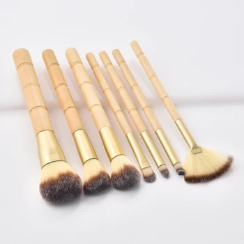 BBL 7pcs Bamboo Makeup Brushes Set Portable Face Powder Highlighter Blush Concealer Tapered Blending Eyeshadow Eyebrow Brush Kit 2