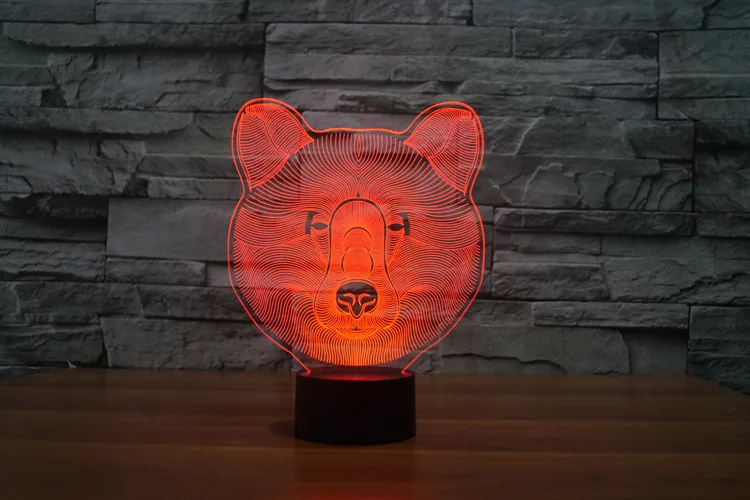 3D Illusion 7 colorful effect Change Touch Switch USB Table Light Awesome Toy Gift Decoration for Boys and Girls (Polar Bear) (2)