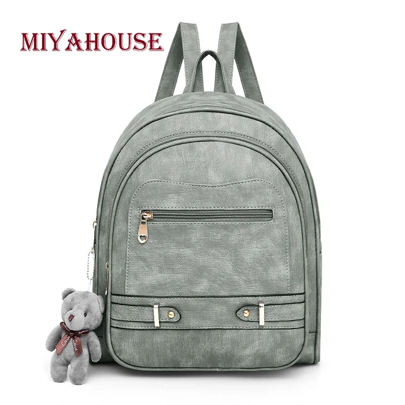 buy Miyahouse Backpacks Women Casual Travel Rucksack Fashion Small Backpack For Teenager Girls Mini School Bags Bear Hanging Chain