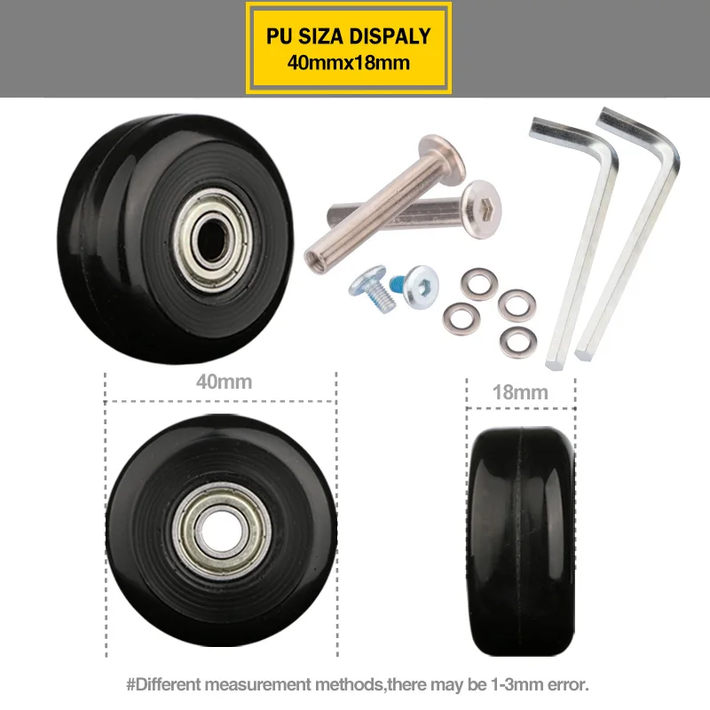 Колеса для чемодана, 1 пара чемоданов для багажа, сменные колеса, Прямая с фабрики, оси Deluxe Repair, инструмент для ремонта, ролики - Цвет: PU-40-18