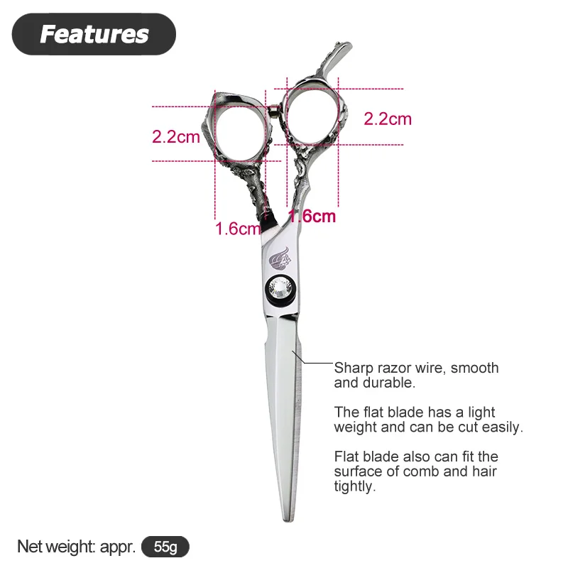 univinlions 6" left handed hairdressing scissors left hand hair scissors for salon barber left cutting lefty thinning shears