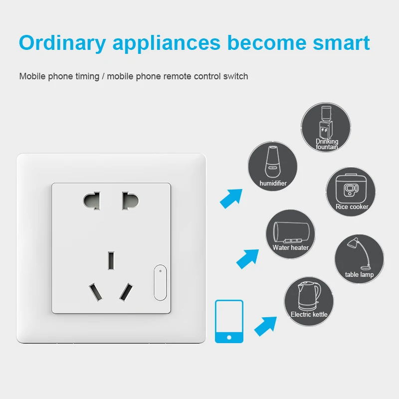 

Smart Light Control ZiGBee Wall Switch Socket Plug Via Smartphone APP Wireless Remote HTQ99