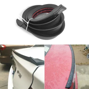 

1.5m Black Rubber Strips Car Fitment Rear Trunk Duck Lid Spoiler Car modified tail rubber tail / top wing Automobile Styling New
