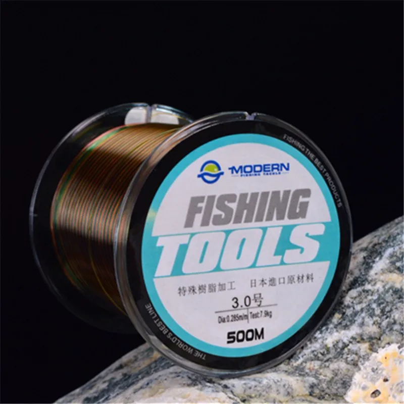 Linha de Pesca Linha de Náilon Linha de Pesca do Mar Colorida Fluorocarbon Moderna Medidores Desgastar-resistente Barco do Mar 500 2 Linhas de pesca
