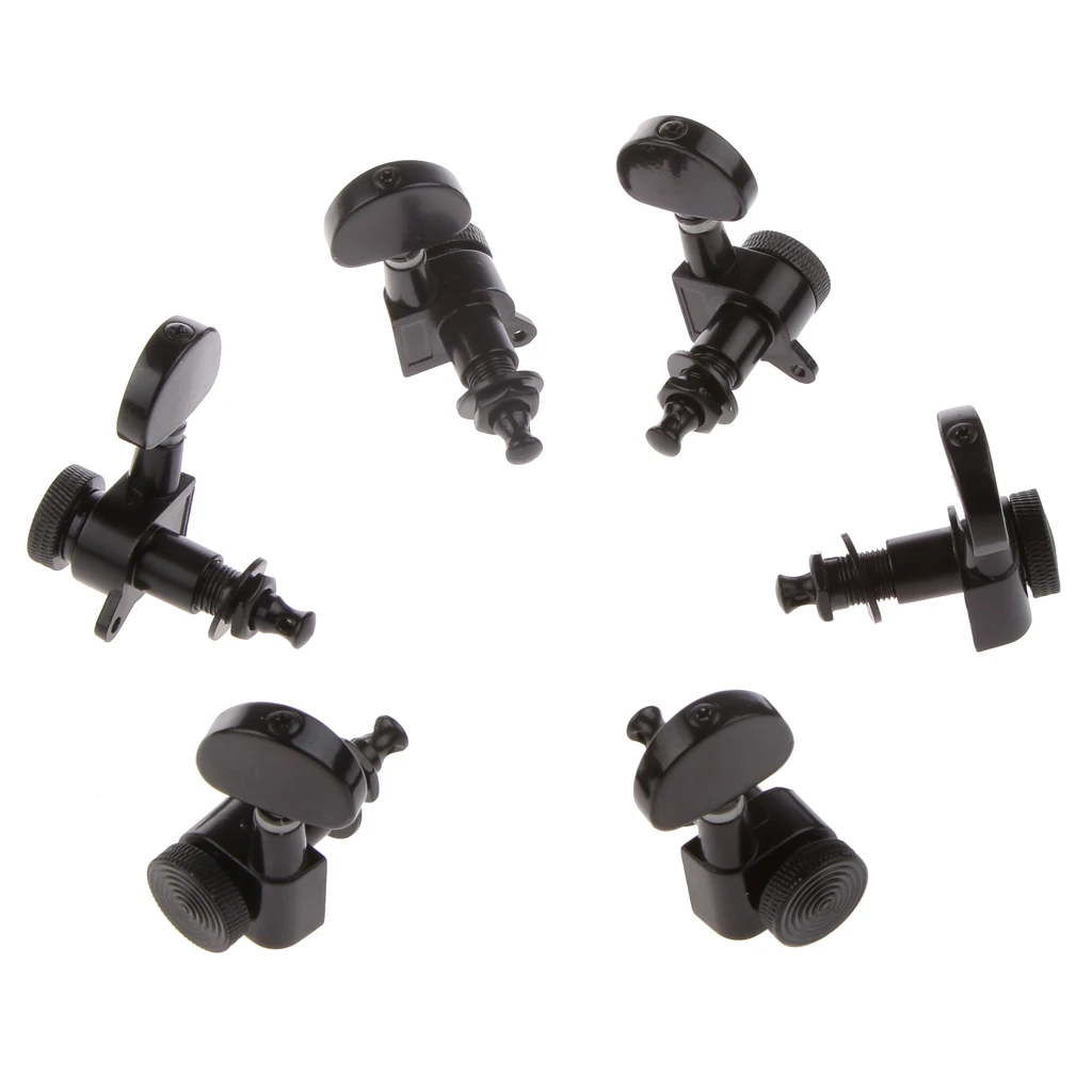 Iron Copper & Zinc Alloy 3R3L Locked String Tuning Pegs keys Tuners Machine Heads Guitar Accessories Black