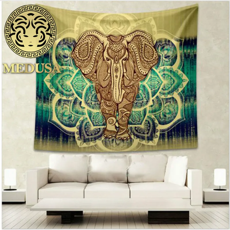 Медуза сверкающие слон гобеленовое пляжное полотенце настенный ковер для домашнего декора
