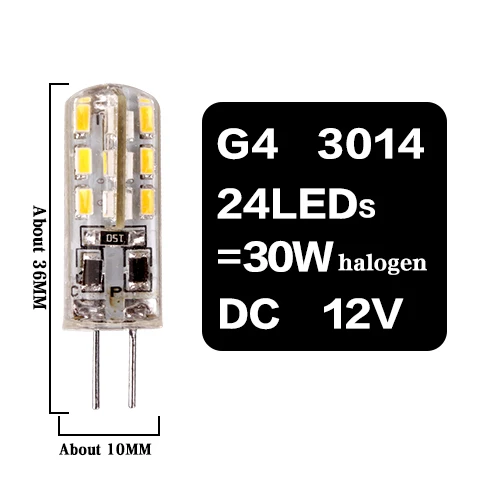 Светодиодная лампа G4 G9 E14 лампа с затемнением освещение AC DC 12 В 220 В 3W 6 Вт 9 Вт COB SMD Замена галогенные лампы прожектор Bombillas люстра - Испускаемый цвет: G4 3014 24LED DC12V