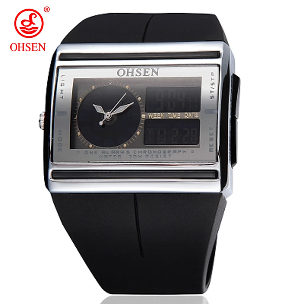 

2017 Men Quartz Electronic LED Watch OHSEN Brand Sports Watches Relogio Masculino Fashion Casual Dress Analog Mens Wristwatches