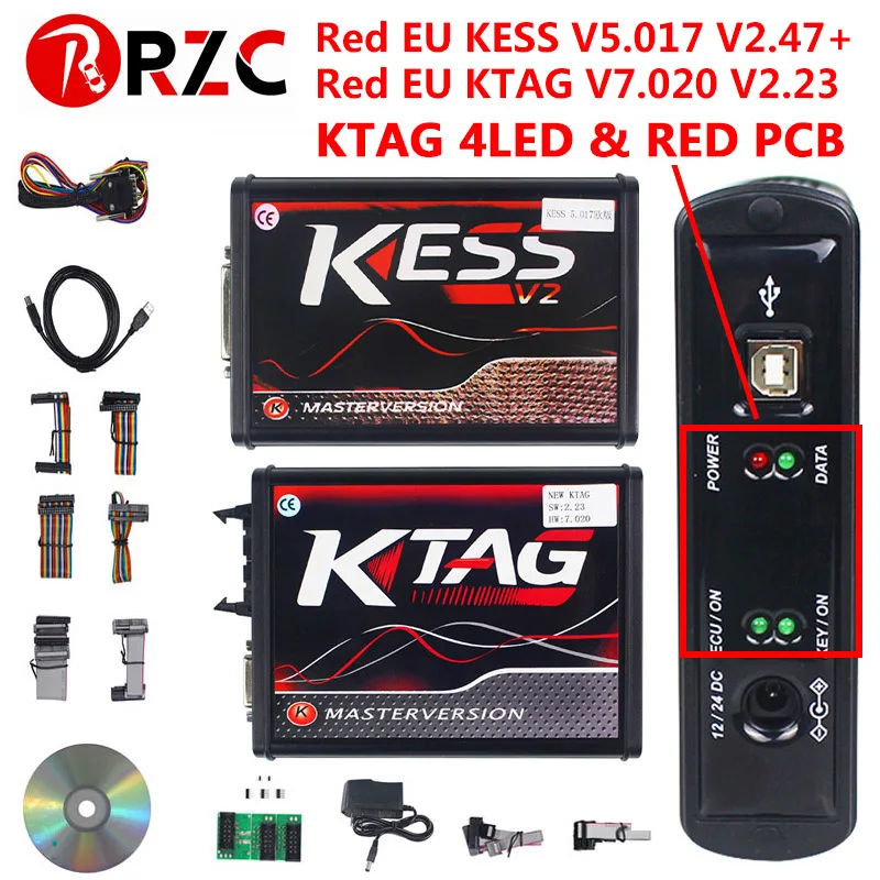 Набор для тюнинга Kess V2 V2.47 5 017 Master KTAG 7 020 4 LED V5.017 V7.020 по самой низкой цене|chip tuning