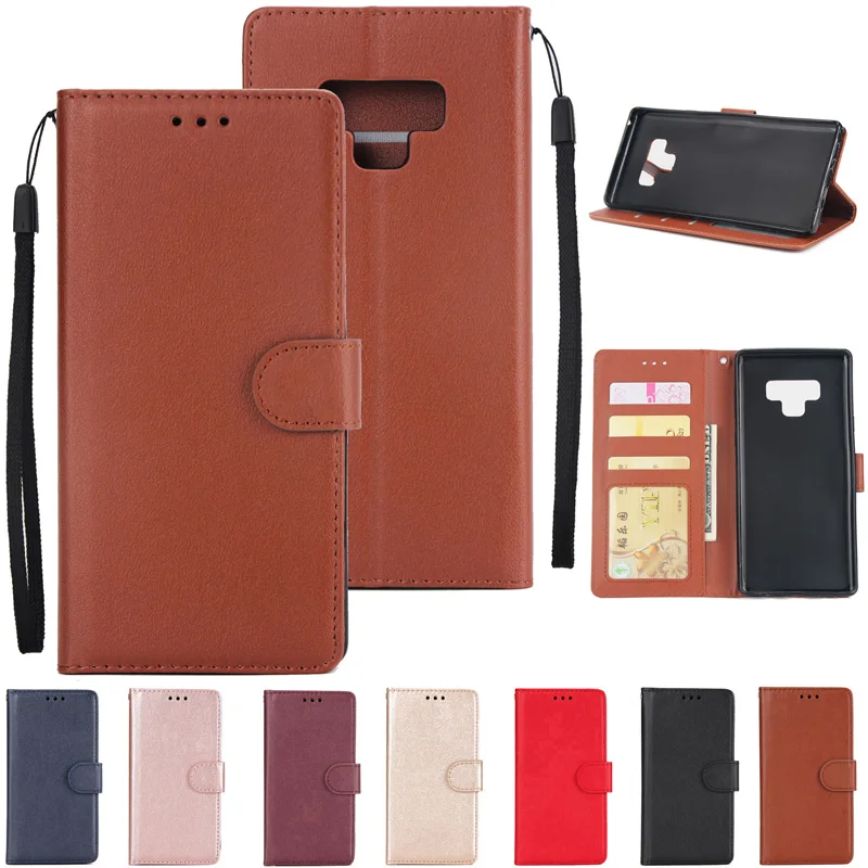 

Wallet PU leather Case Photo Frame Card Slots Stand Holder Free Strap For Samsung S5 S6 S7 Edge S8 S9 Plus S10 Lite Note 4 5 8 9