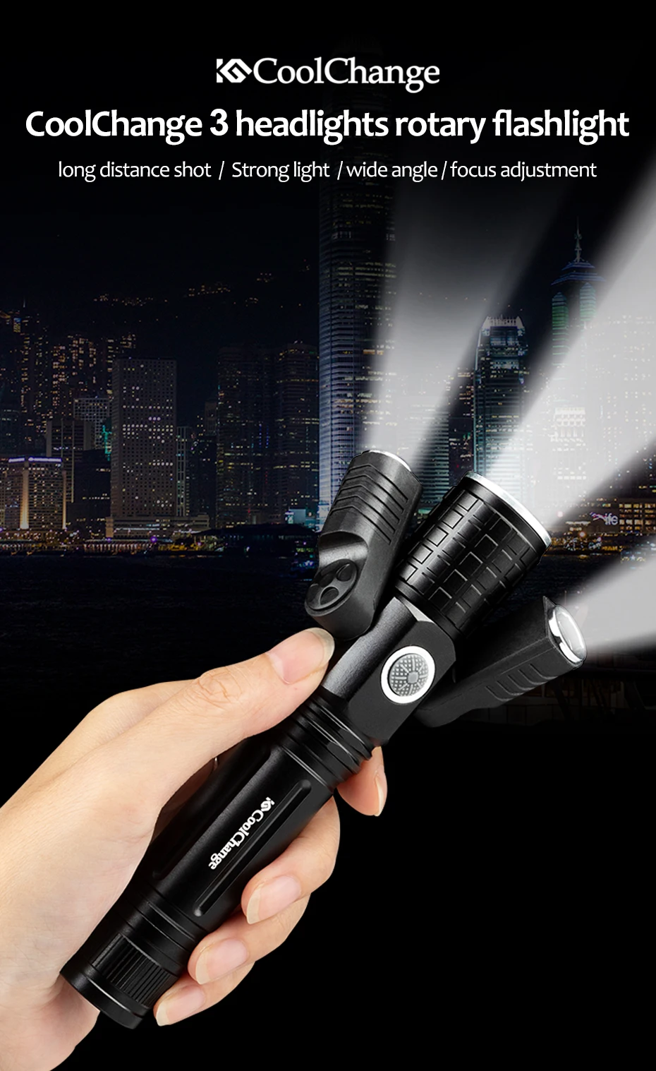 Sale Waterproof Rotabale Bike Light with 3 Headlights Handlebar Cycling Front Light USB Rechargeable Bicycle Flashlight Accessories 13