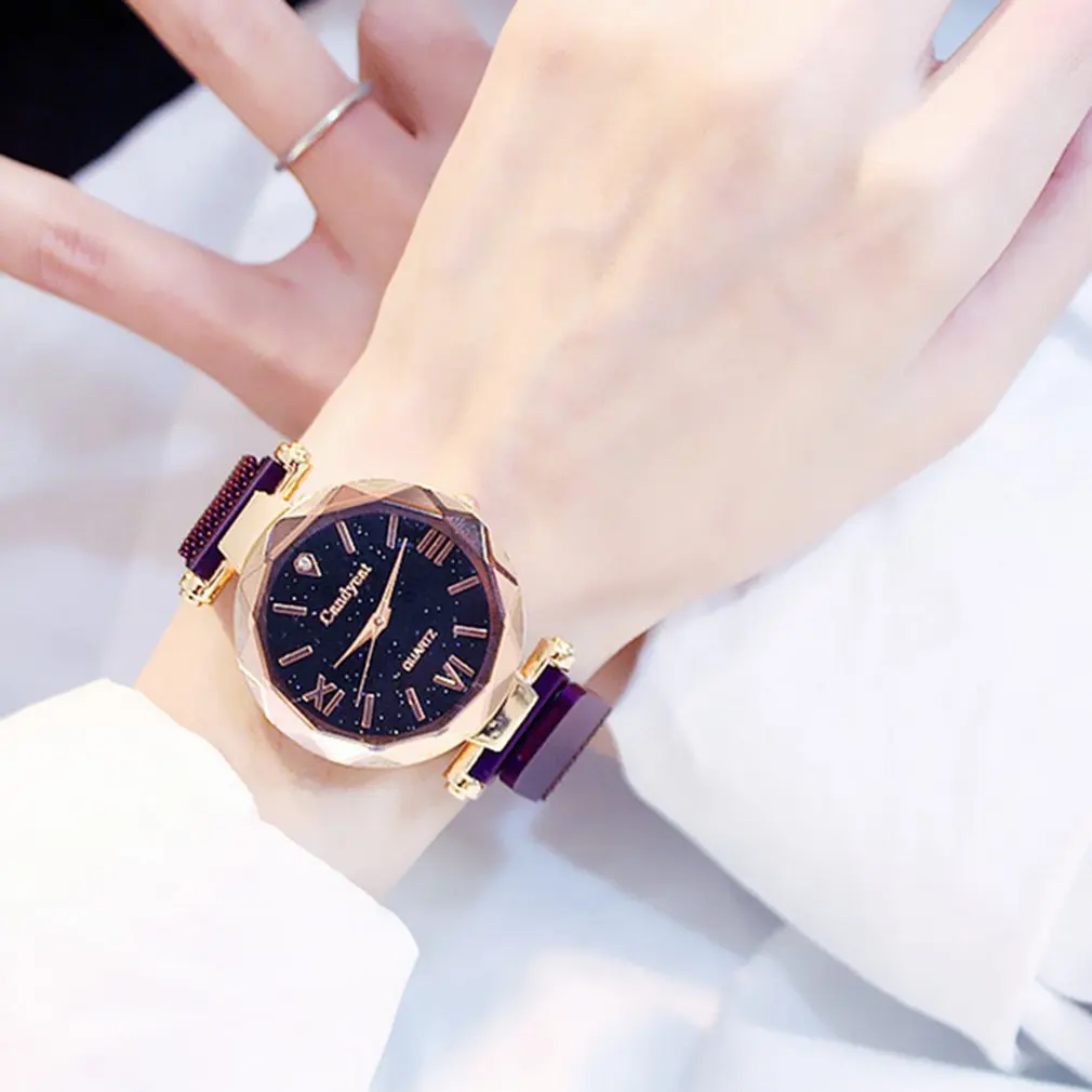 

Starry Sky Ladies Quartz Watch Galaxy Dial Star Space Pattern Analog Women Wrist Watches Metal Strap Magnet Clasp Dropshipping