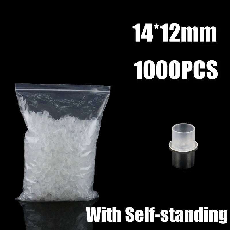 14mm Tattoo Ink Cup 1000pcs Plastic Medium Tattoo Ink Cups Caps With