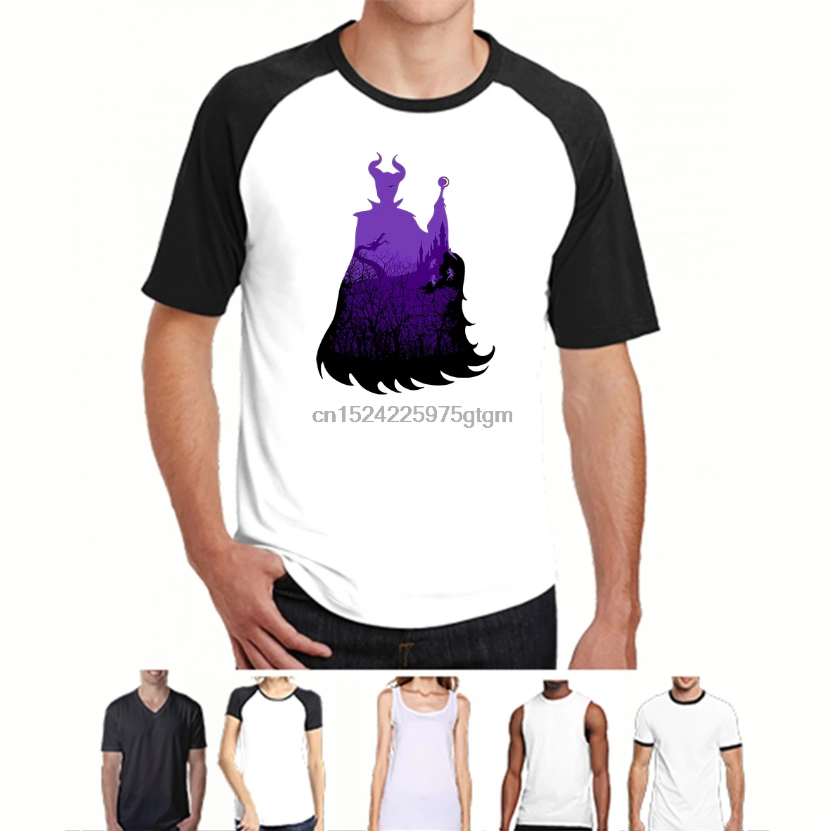 

Fashion Cool Men T shirt Women Funny tshirt Mitternacht Maleficent Customized Printed T-Shirt