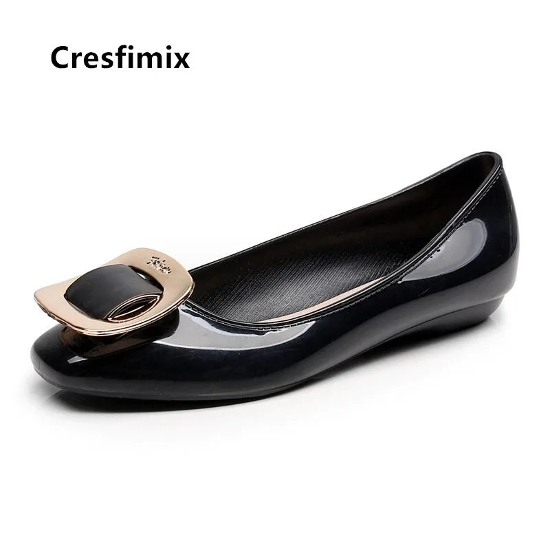 

Cresfimix Zapatos De Mujer; женские повседневные бежевые удобные слипоны на плоской подошве; женская обувь черного цвета с круглым носком; крутая обувь; B5109