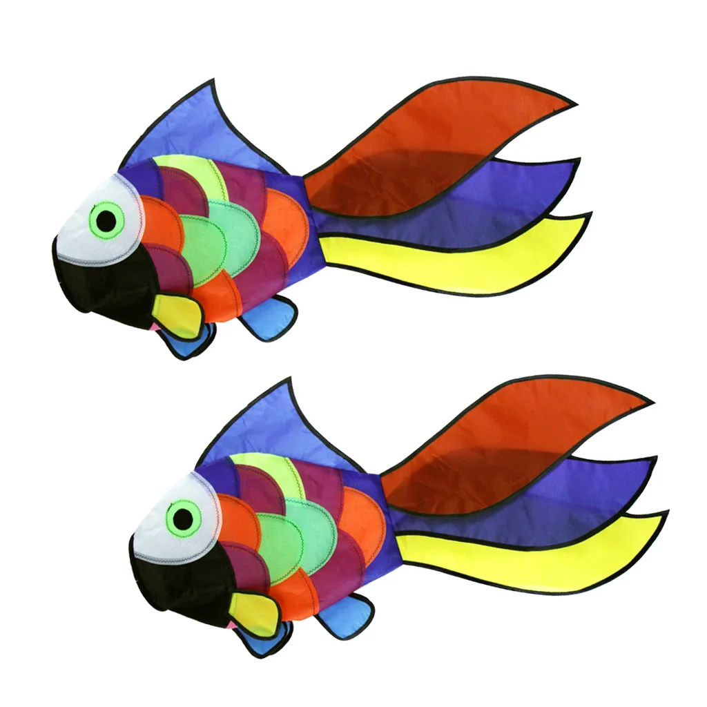 Rainbow Fish Kite Windsock Outdoor Garden Decor Kids Line Laundry Kids Toys YJUS