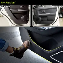Teeze 4 шт. интерьер из углеродного волокна двери боковой край анти-удар защита Pad наклейка для Kia Soul